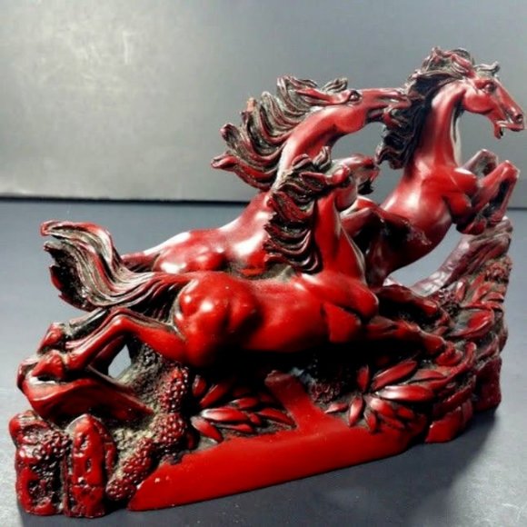 Chinese heavy lucky 3 running horses statues - Picture 6 of 8